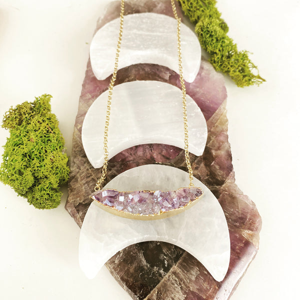 Amethyst Druzy Inner Peace Necklace