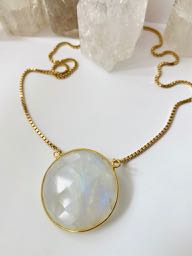 Moonstone Full Moon Necklace