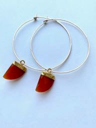 Orange Chalcedony Jumbo Dagger Hoops
