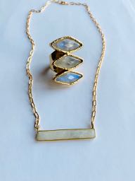 Moonstone Bar Necklace