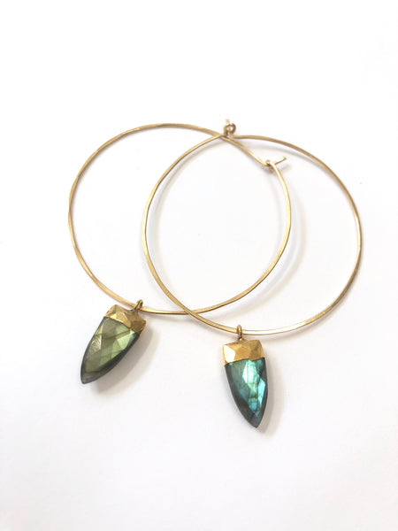 Labradorite hoops