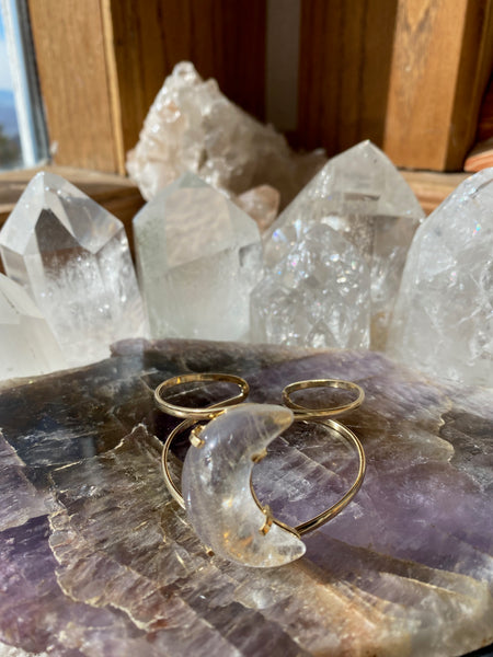 Quartz Crescent Moon Bracelet