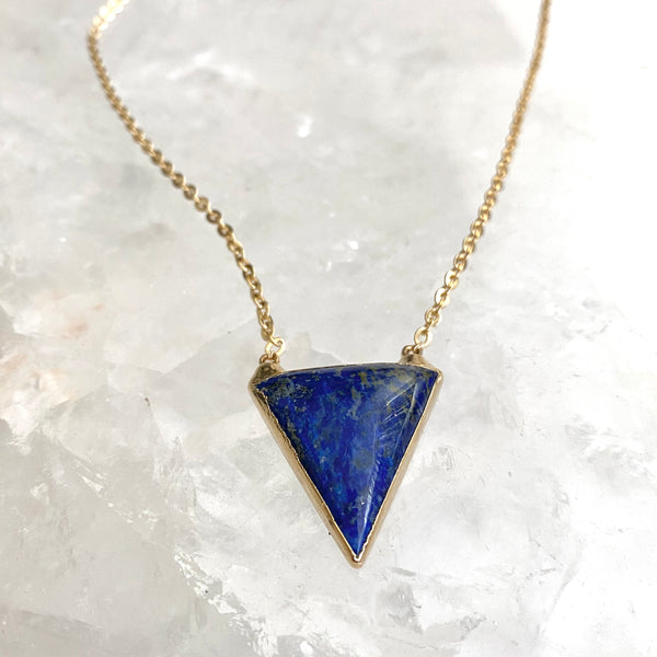 Lapiz Lazuli Triangle Necklace