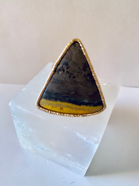 Bumblebee Jasper Triangle Ring
