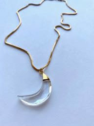 Quartz Jumbo Cresecent Moon Necklace