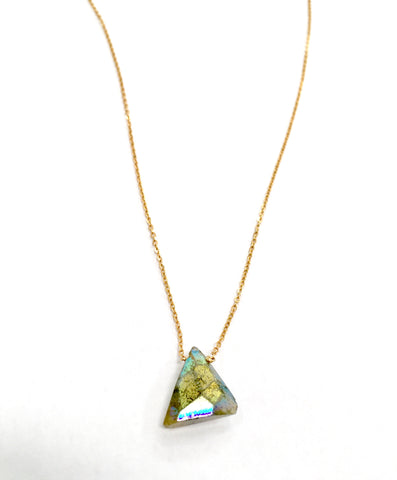 Labradorite Mini Triangle Necklace