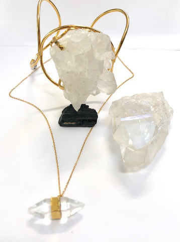 Quartz Double Point Necklace