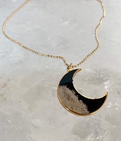 Palm Root Crescent Moon Necklace