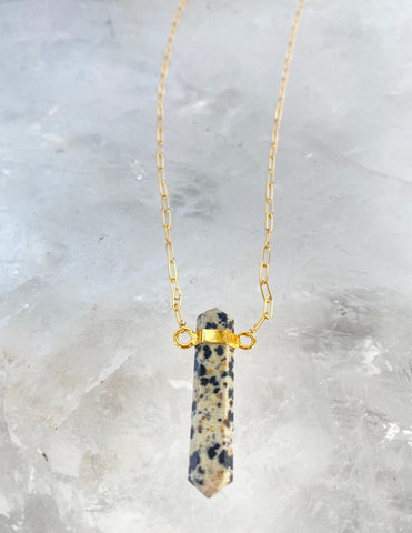 Dalmation Jasper Dagger Necklace
