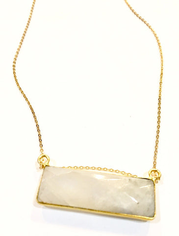 Moonstone Tag Necklace