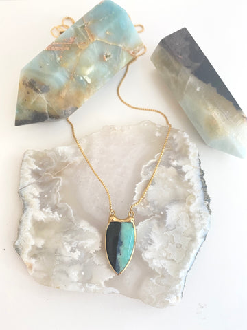 Opalized Wood Water Element Necklace